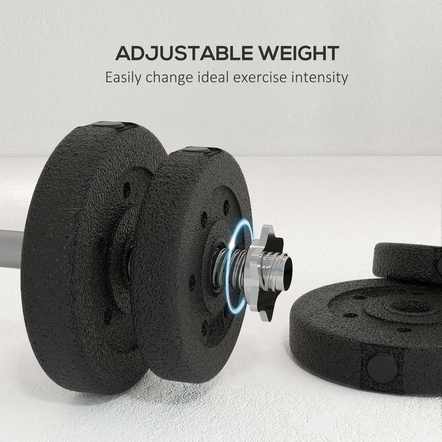 30kg Adjustable Dumbbells Set with Chrome Finish Bars for Home Gym