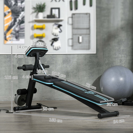 Adjustable Foldable Weight Bench with Padded Seat - Blue