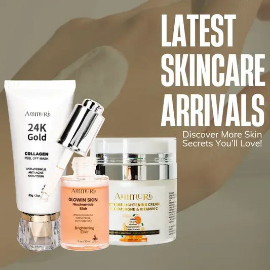Ammuri Radiance Skincare Set – Niacinamide Serum, Vitamin C Cream & 24K Gold Mask