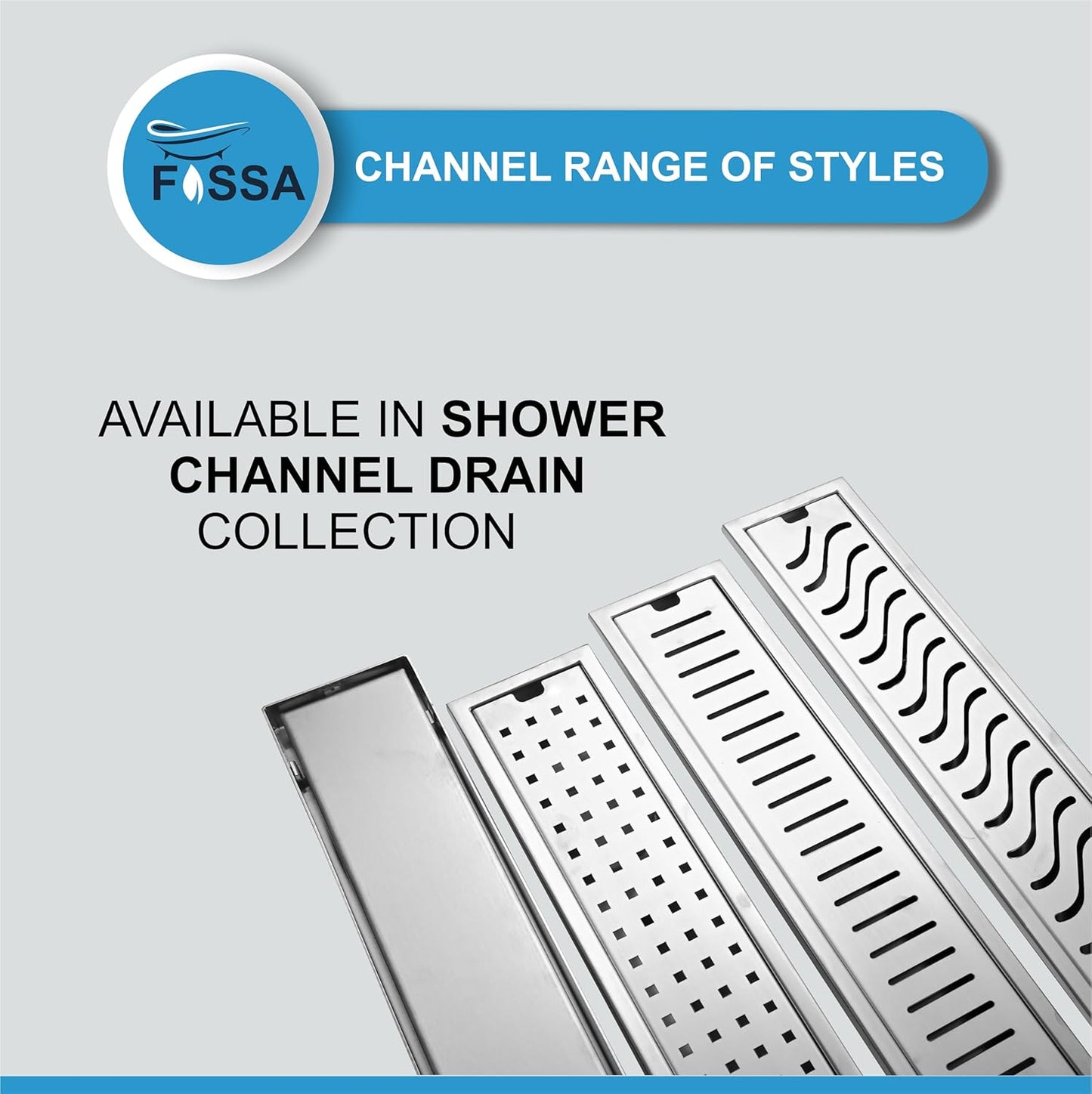 Fossa 12"x4" Shower Wave Brushed Drain Side Hole Rectangular Floor Drain with Accessories Wave Hole Pattern Cover Grate Removable 304 Stainless Steel (12 inch)