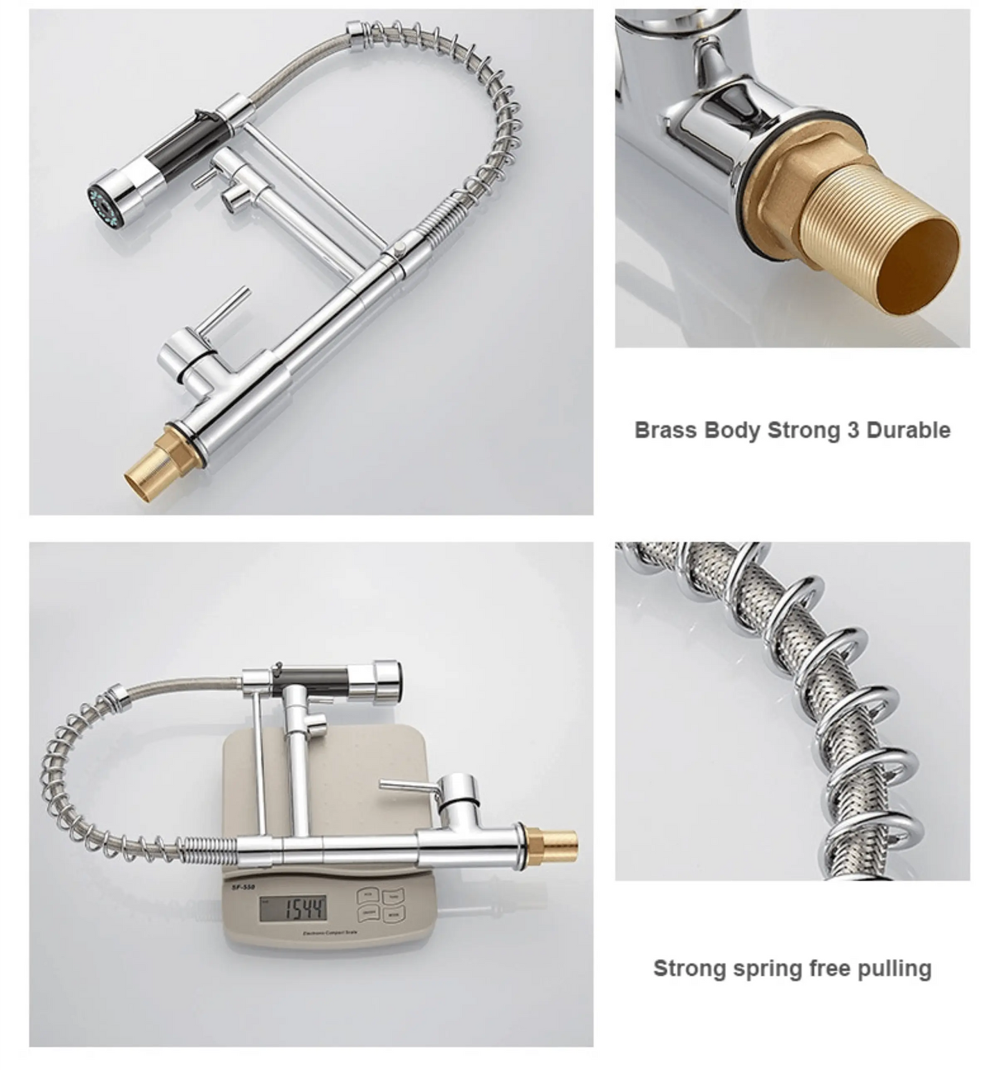 Kitchen Tap Kitchen Faucet Brushed Nickel Pull Down Kitchen Tap Single Handle 360 Degree Rotating Cold Hot Water Mixer Sink Taps Chrome