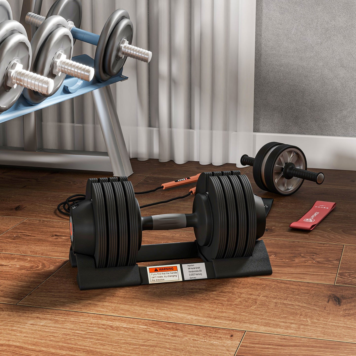 Adjustable Dumbbells Set, 4-in-1 Weights Set with Storage Tray and Non-Slip Handle, 6KG 11KG 16KG 20KG | SPORTNOW